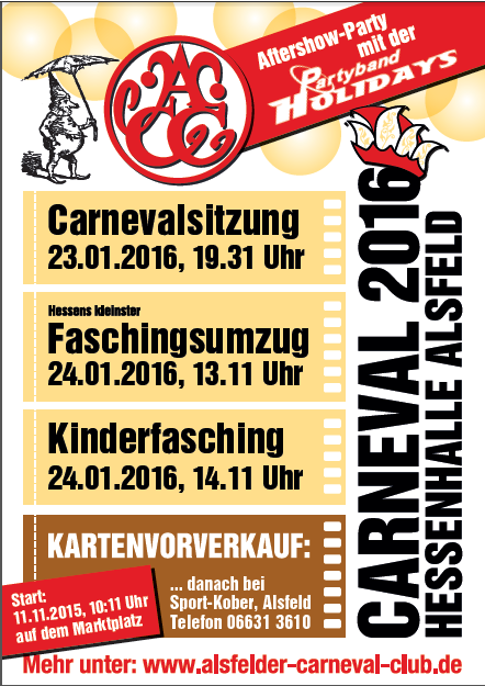 Aftershowparty nach der Carnevalsitzung des Alsfelder Carneval Club 2016