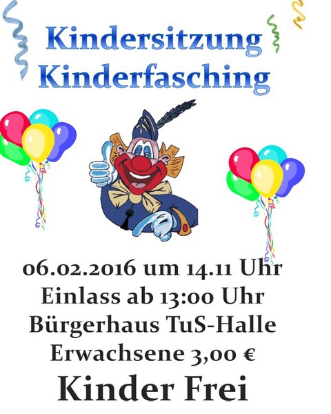 Kindersitzung Weinbach 2016