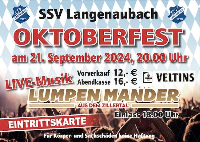 Oktoberfest des SSV Langenaubach 2024