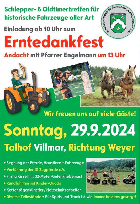 Erntedankfest der Schlepperfreunde „Lohspoizer“ Aumenau