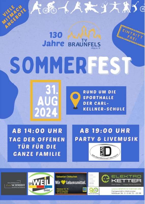 130 Jahre TV Braunfels Sommerfest